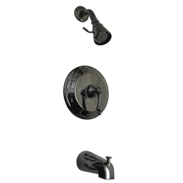 Kingston Brass Water Onyx NB3630AL Pressure Balanced Tub and Shower Faucet with Metal Lever Handle-Shower Faucets-Free Shipping-Directsinks.