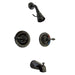 Kingston Brass Water Onyx NB660AL Twin Lever handle Pressure Balanced Tub and Shower Faucet with Volume Control-Shower Faucets-Free Shipping-Directsinks.