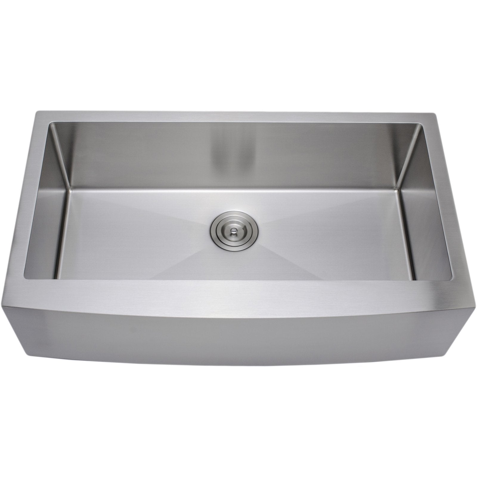 Wells Sinkware Handcrafted 36-Inch 16-Gauge Arched Apron Front Farmhouse Single Bowl Stainless Steel Kitchen Sink-DirectSinks