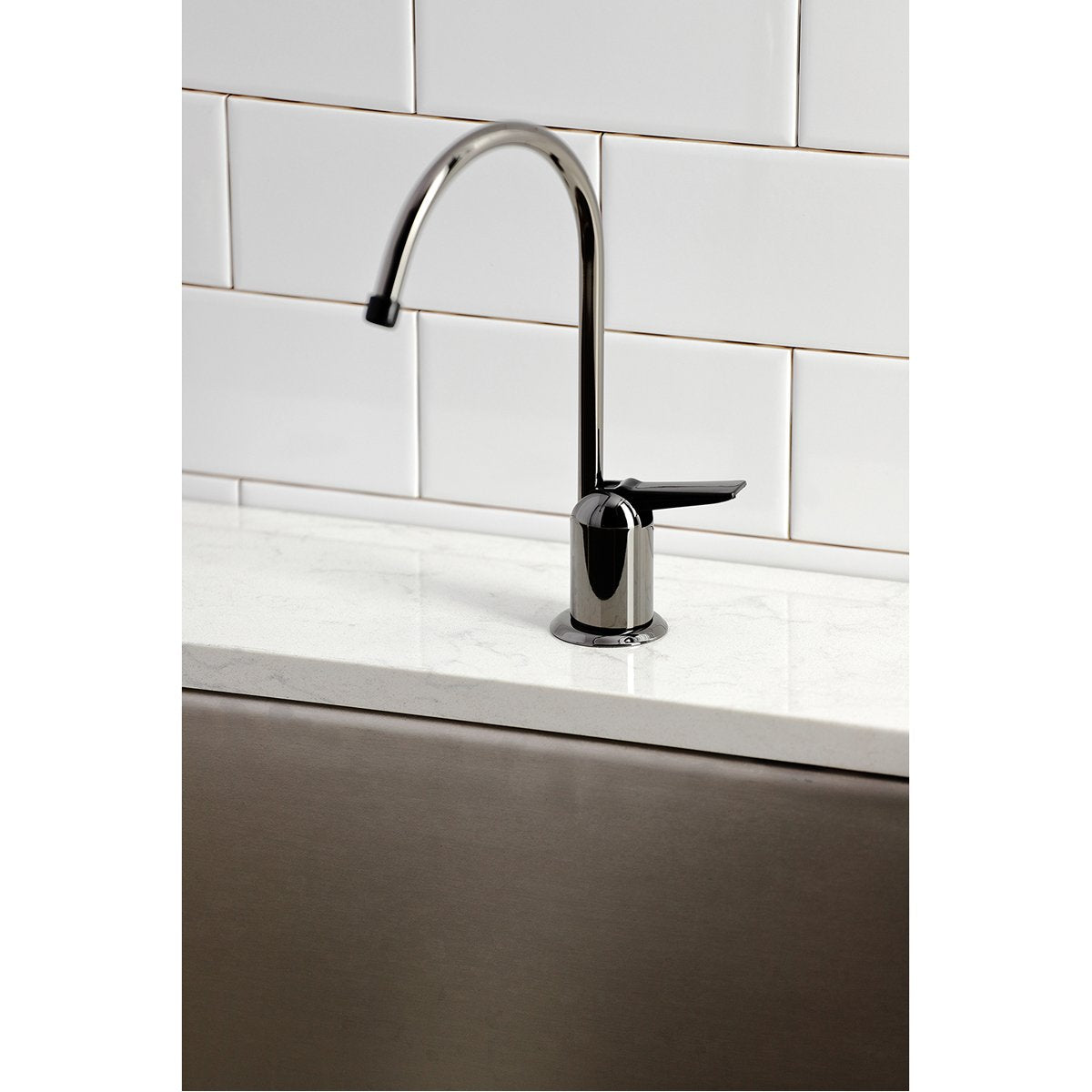 Kingston Brass NK6190 Water Onyx Single-Handle Cold Water Filtration Faucet in Bright Black Stainless Steel-DirectSinks