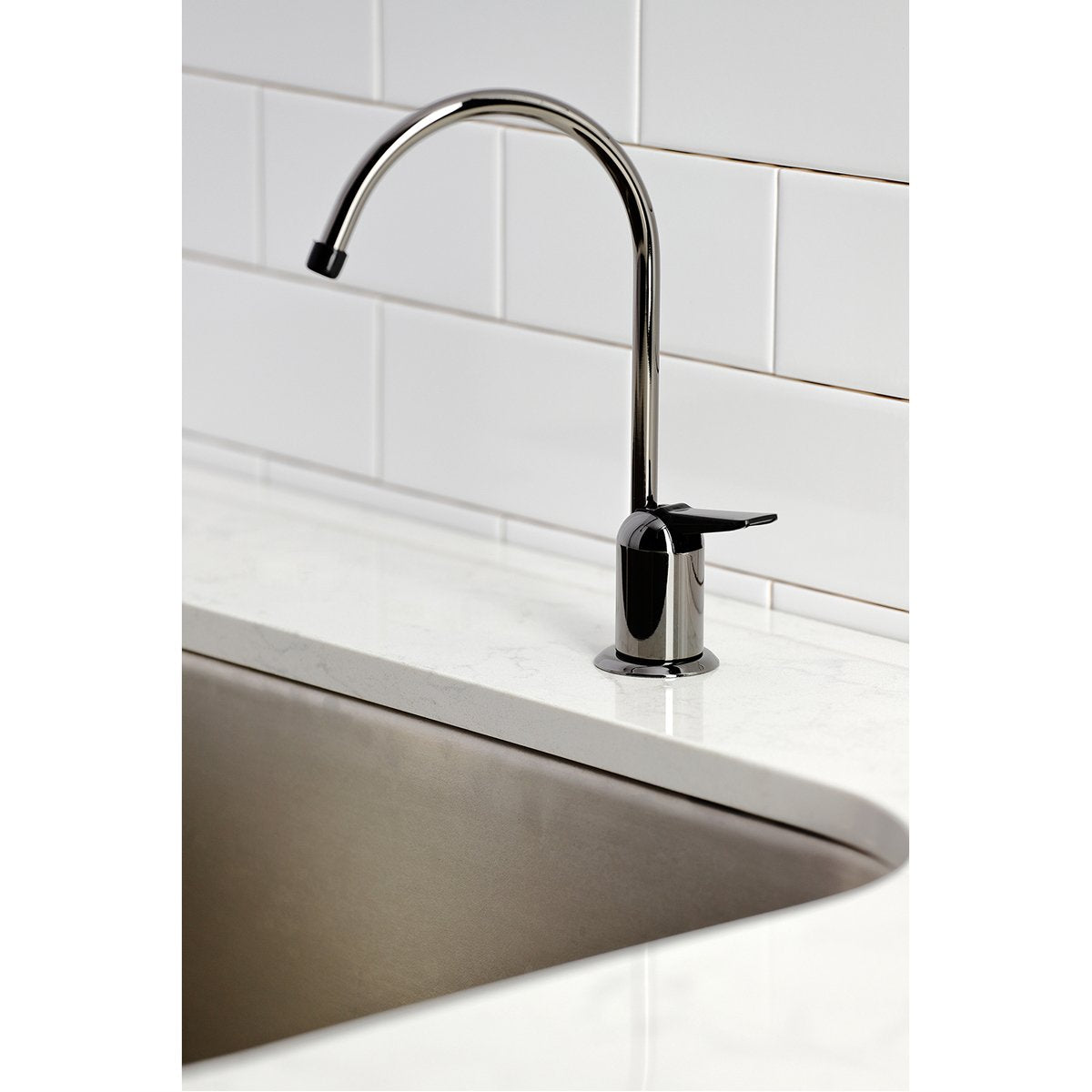 Kingston Brass NK6190 Water Onyx Single-Handle Cold Water Filtration Faucet in Bright Black Stainless Steel-DirectSinks