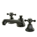 Kingston Brass NS4460BX Water Onyx Widespread Lavatory Faucet with Cross Handles and Brass Pop up Drain in Black Nickel-Bathroom Faucets-Free Shipping-Directsinks.