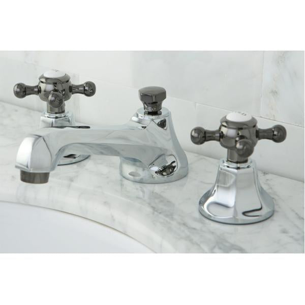 Kingston Brass Water Onyx 8" to 16" Widespread Lavatory Faucet with Brass Pop-up Drain-Bathroom Faucets-Free Shipping-Directsinks.