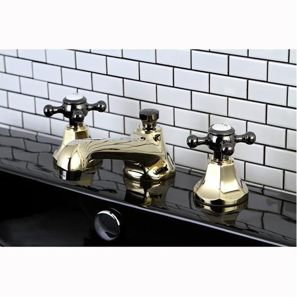 Kingston Brass Water Onyx 8" to 16" Widespread Lavatory Faucet with Brass Pop-up Drain-Bathroom Faucets-Free Shipping-Directsinks.