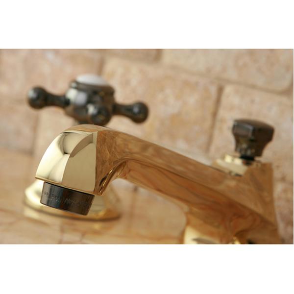 Kingston Brass Water Onyx 8" to 16" Widespread Lavatory Faucet with Brass Pop-up Drain-Bathroom Faucets-Free Shipping-Directsinks.