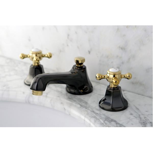 Kingston Brass Water Onyx 8" to 16" Widespread Lavatory Faucet with Brass Pop-up Drain-Bathroom Faucets-Free Shipping-Directsinks.