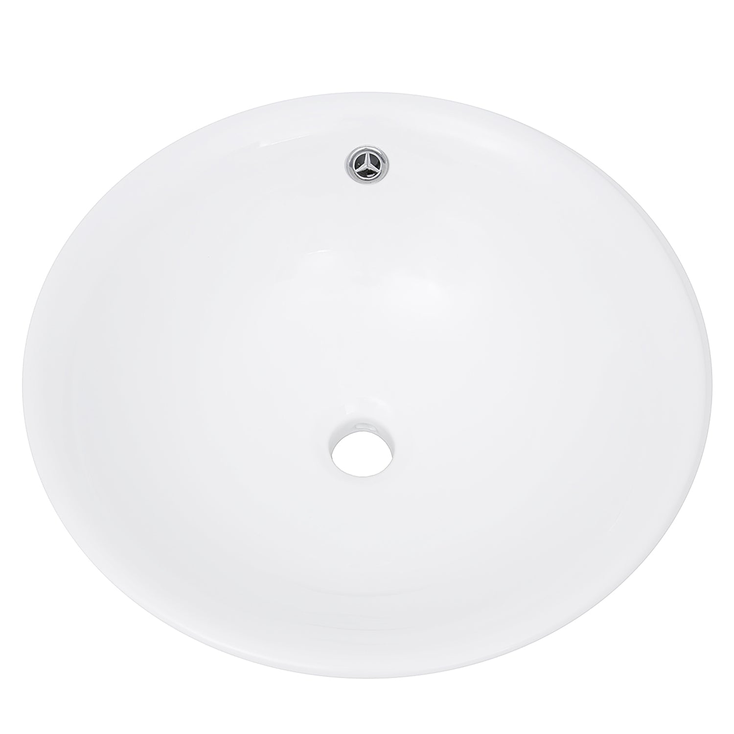 Nantucket Sinks 17-Inch Round White Vessel Sink with Overflow NSV218