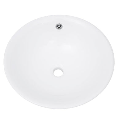 Nantucket Sinks 17-Inch Round White Vessel Sink with Overflow NSV218