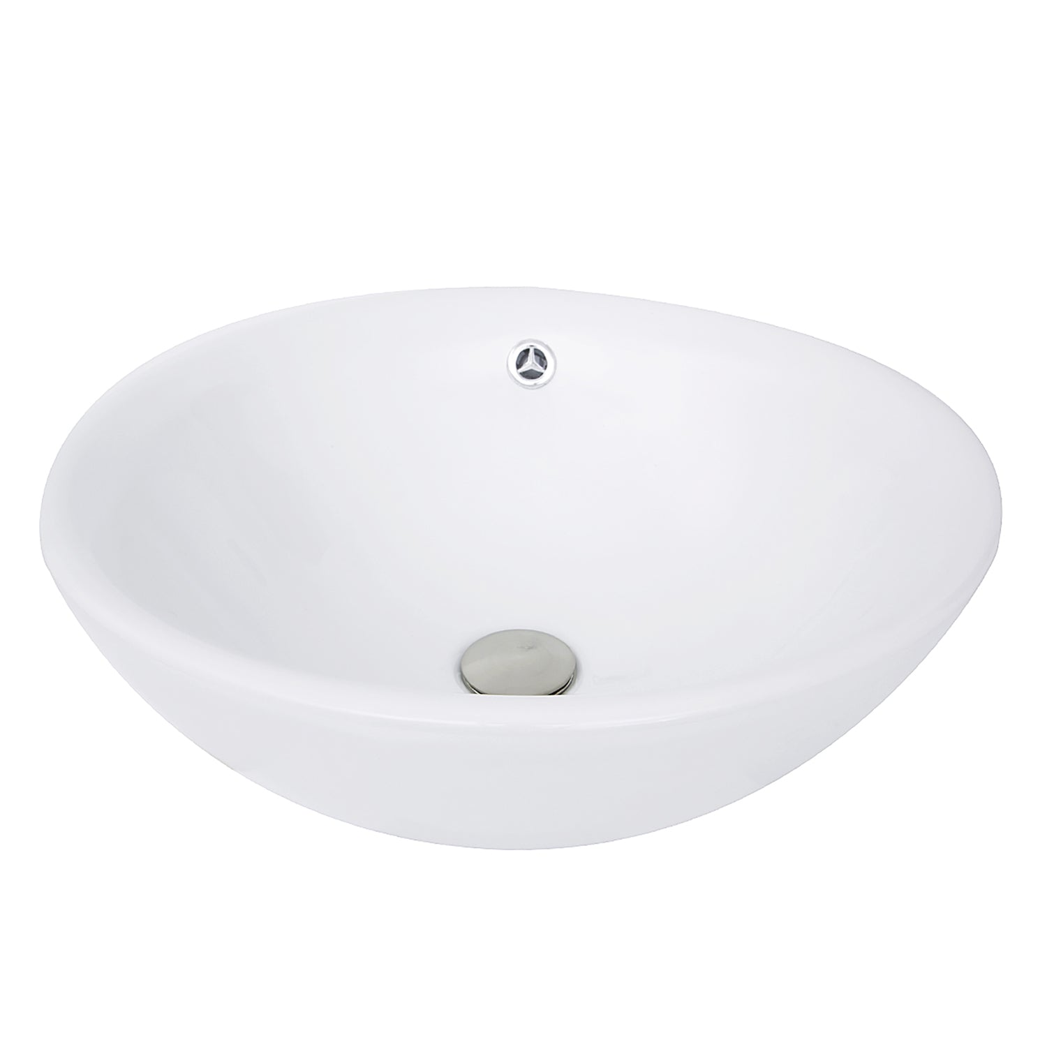 Nantucket Sinks 17-Inch Round White Vessel Sink with Overflow NSV218