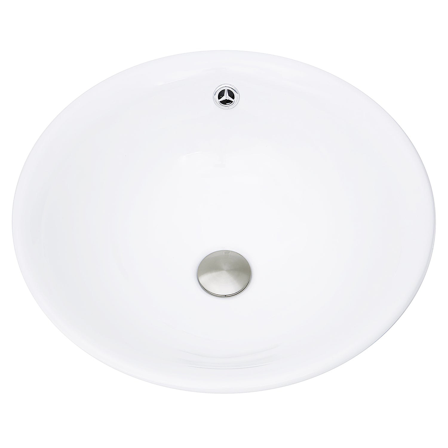 Nantucket Sinks 17-Inch Round White Vessel Sink with Overflow NSV218