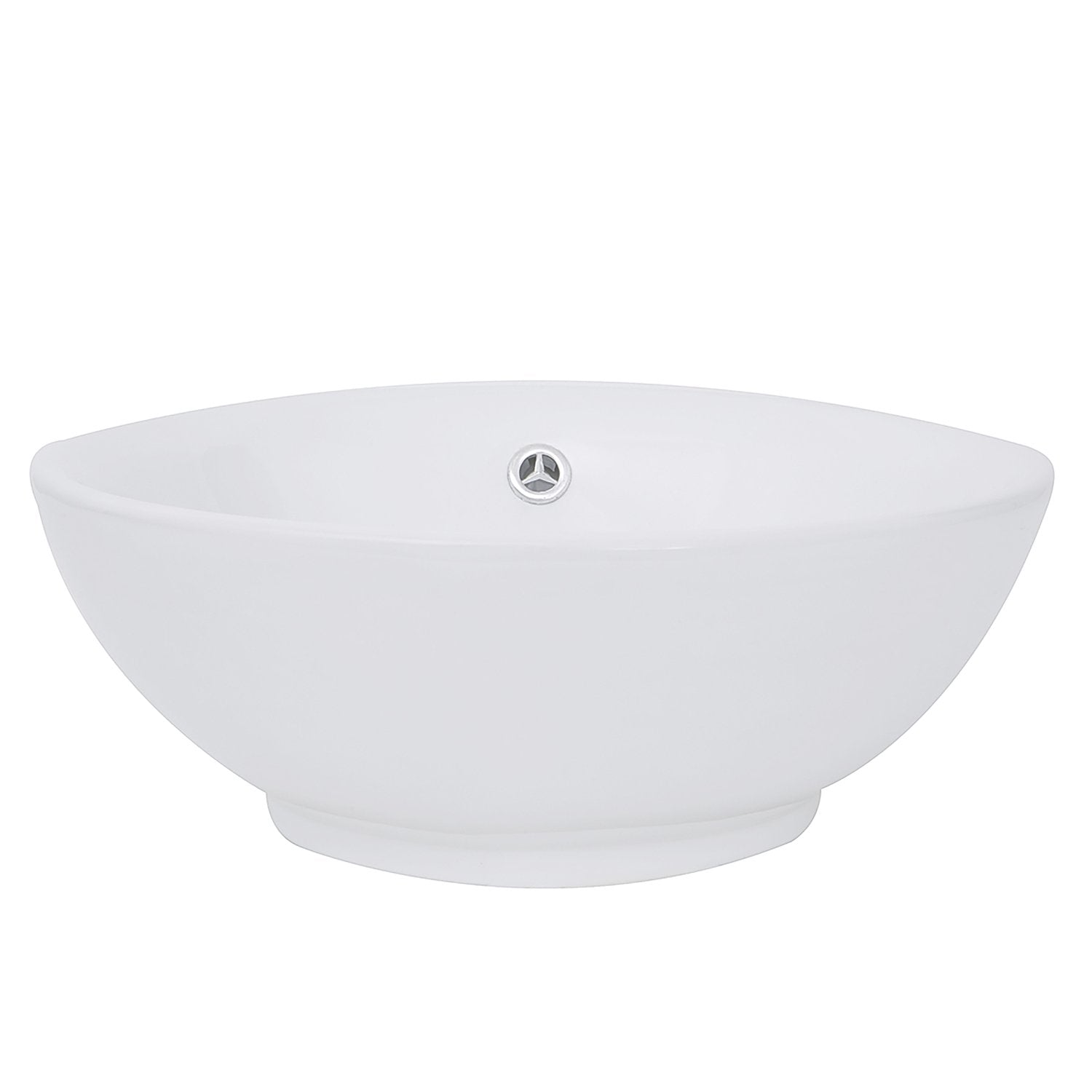 Nantucket Sinks 17-Inch Round White Vessel Sink with Overflow NSV218
