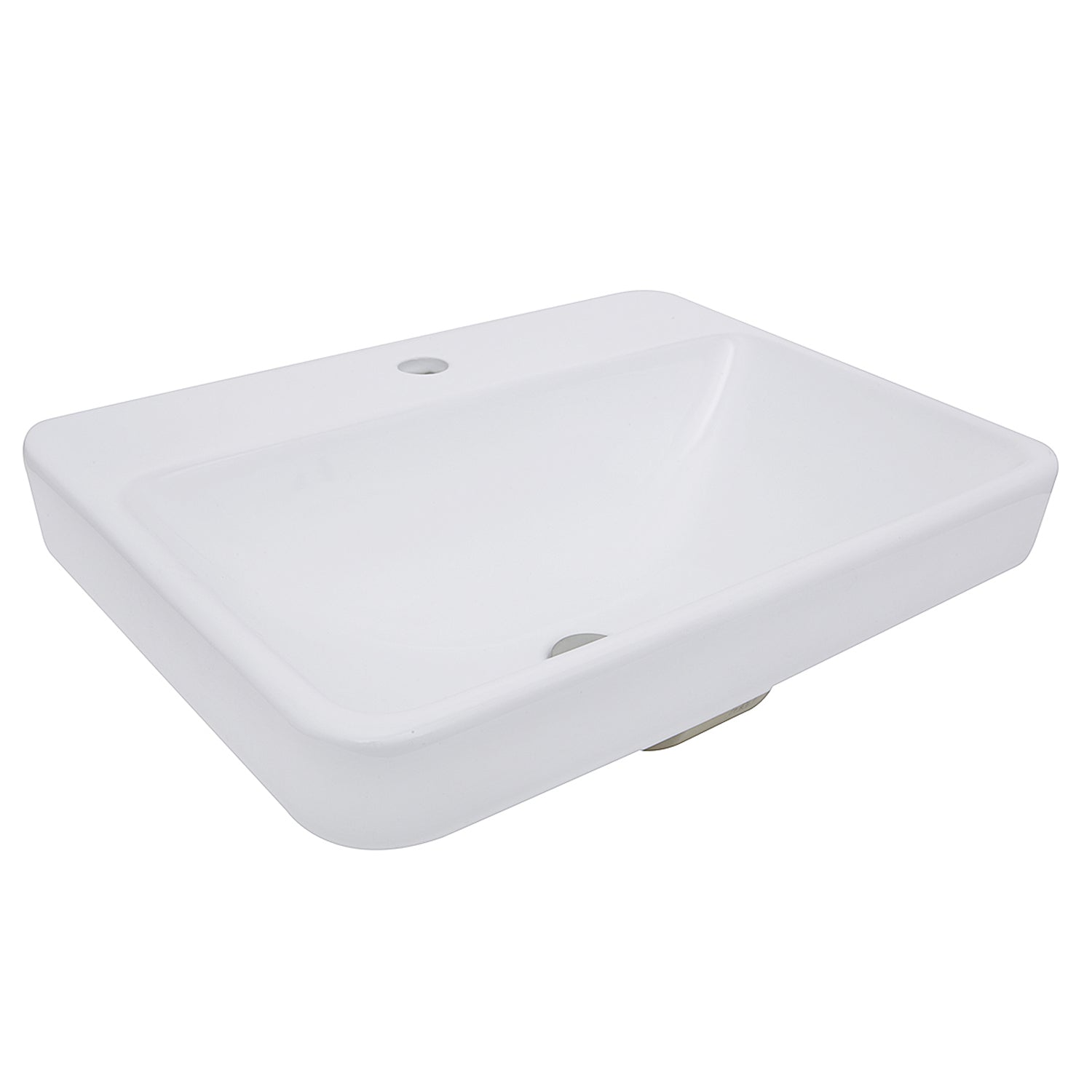 Nantucket Sinks 23-Inch 1-Hole Rectangular Drop-In Ceramic Vanity Sink DI-2317-R1