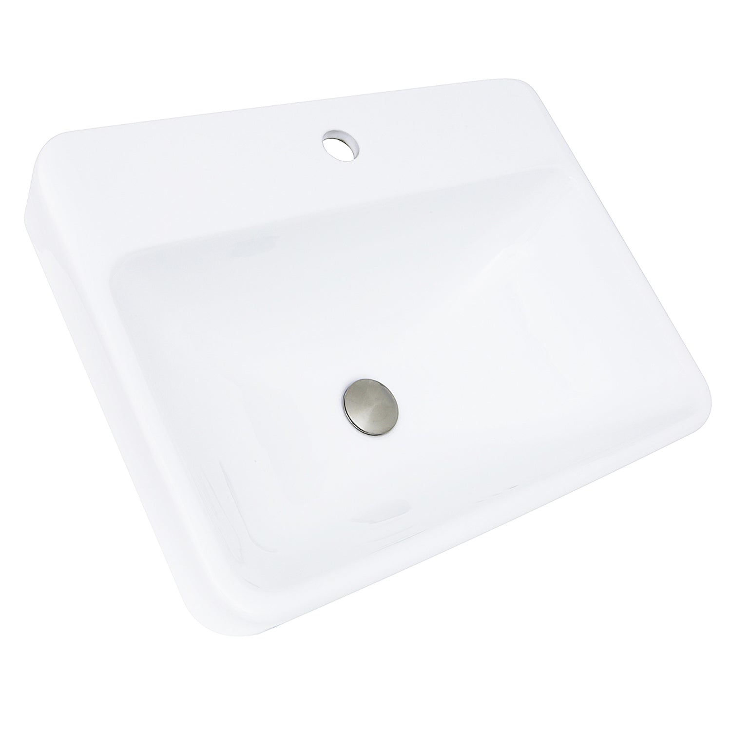 Nantucket Sinks 23-Inch 1-Hole Rectangular Drop-In Ceramic Vanity Sink DI-2317-R1