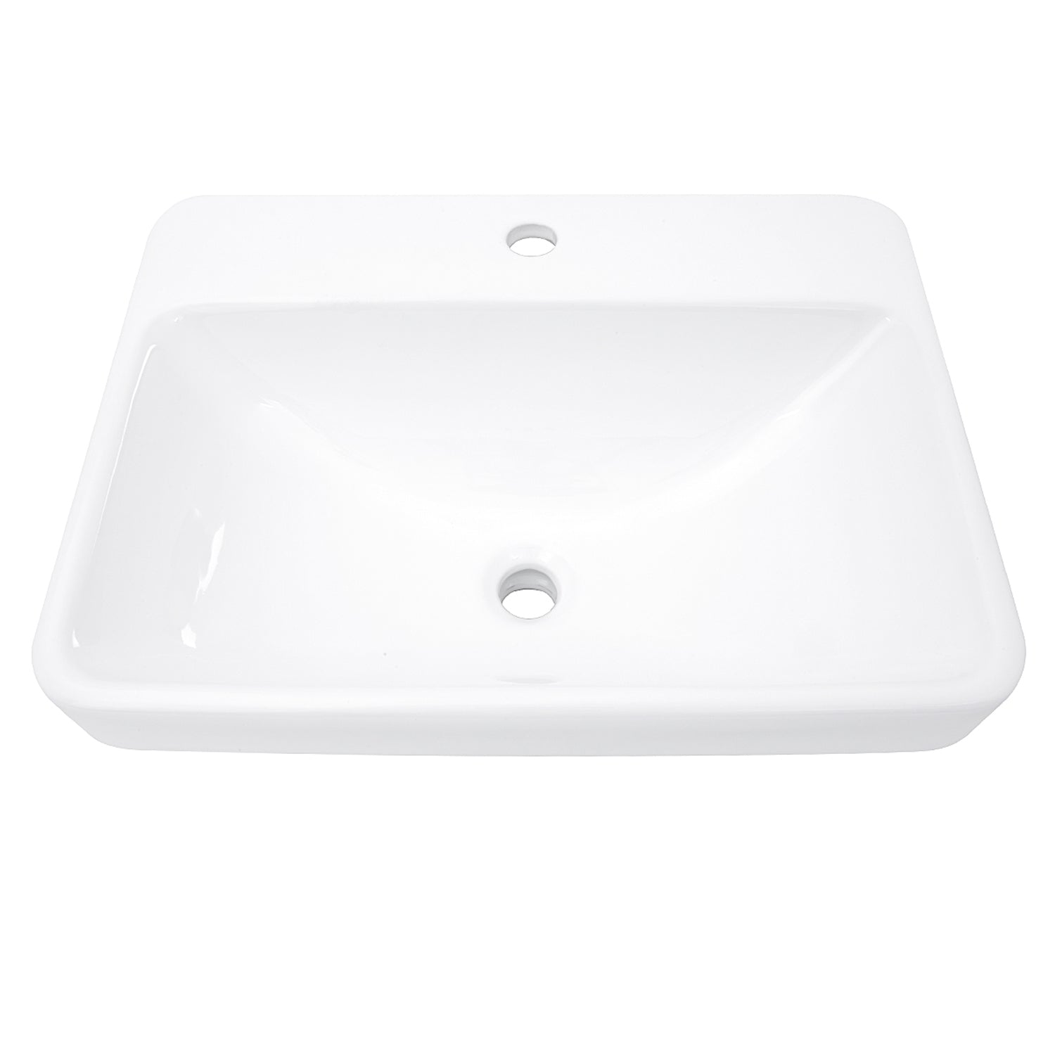 Nantucket Sinks 23-Inch 1-Hole Rectangular Drop-In Ceramic Vanity Sink DI-2317-R1