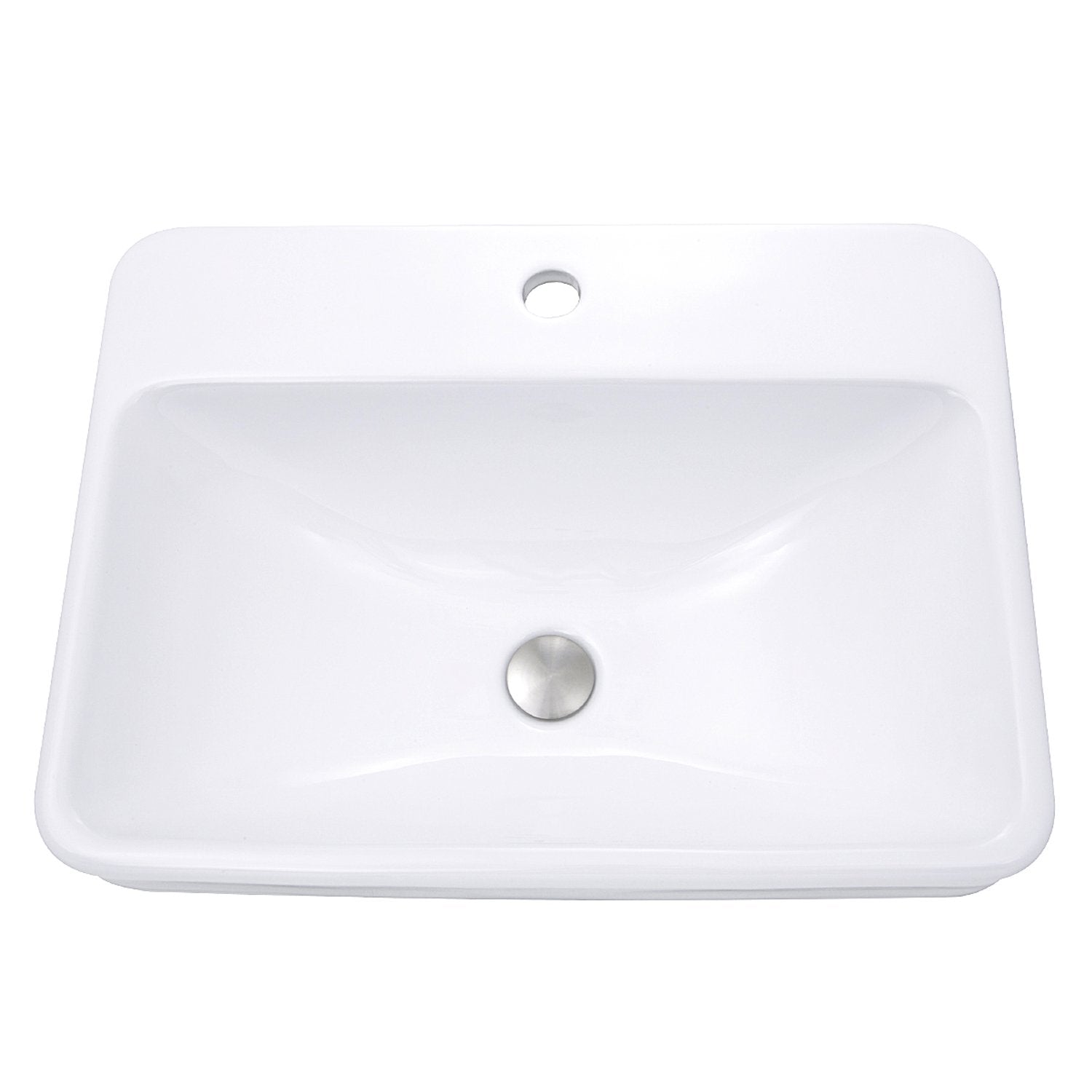 Nantucket Sinks 23-Inch 1-Hole Rectangular Drop-In Ceramic Vanity Sink DI-2317-R1