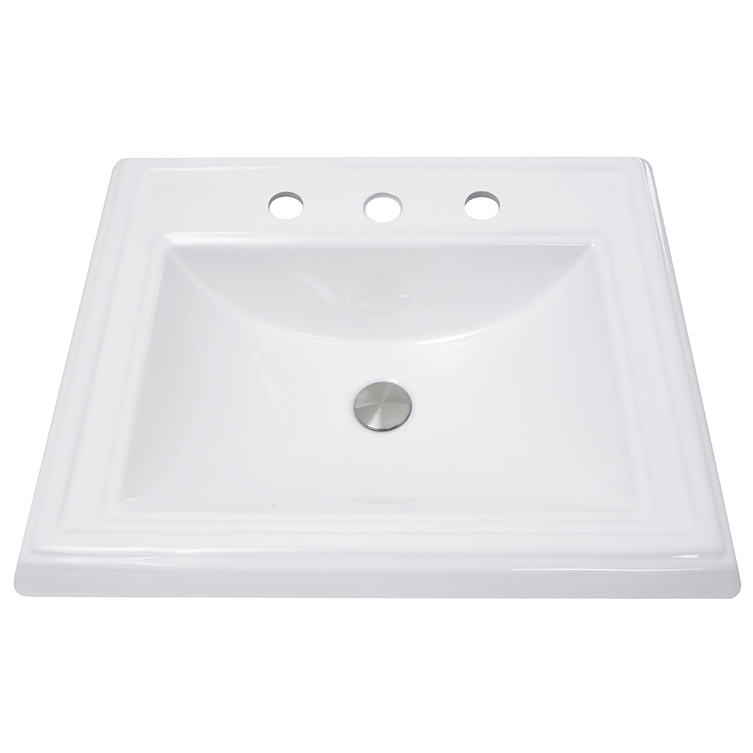 Nantucket Sinks 23-Inch Rectangular Drop-In Ceramic Vanity Sink for 8" Centers