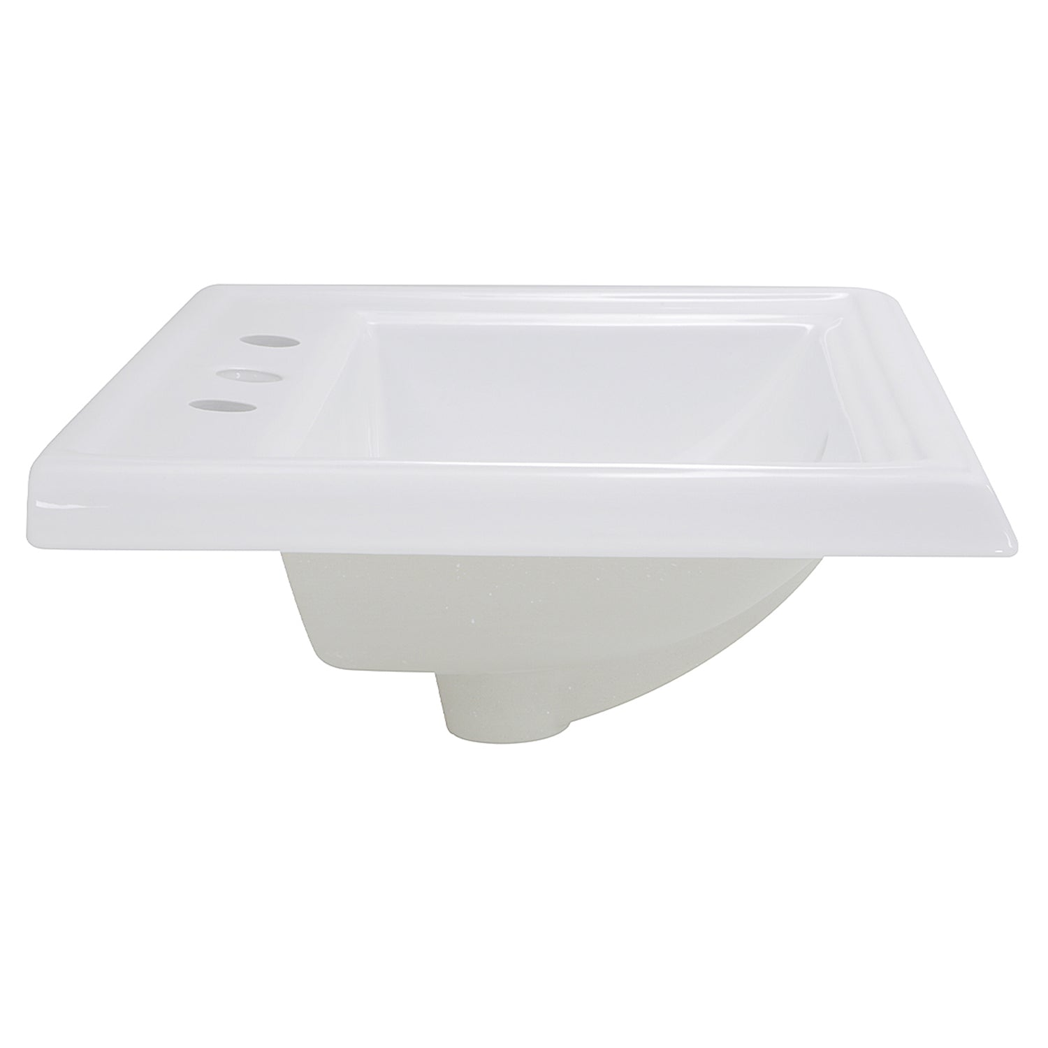 Nantucket Sinks 23-Inch Rectangular Drop-In Ceramic Vanity Sink for 8" Centers