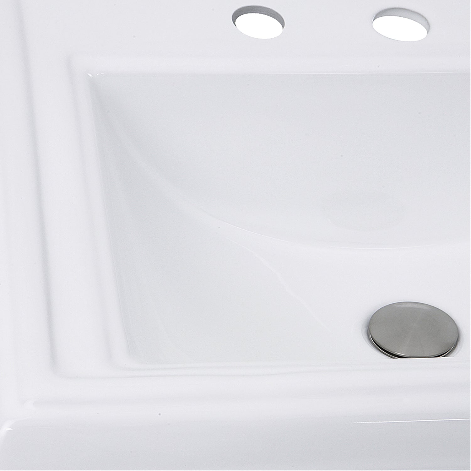 Nantucket Sinks 23-Inch Rectangular Drop-In Ceramic Vanity Sink for 8" Centers