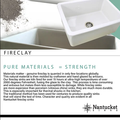 Nantucket Sinks 27" Undermount Fireclay Kitchen Sink Wellfleet-2719W