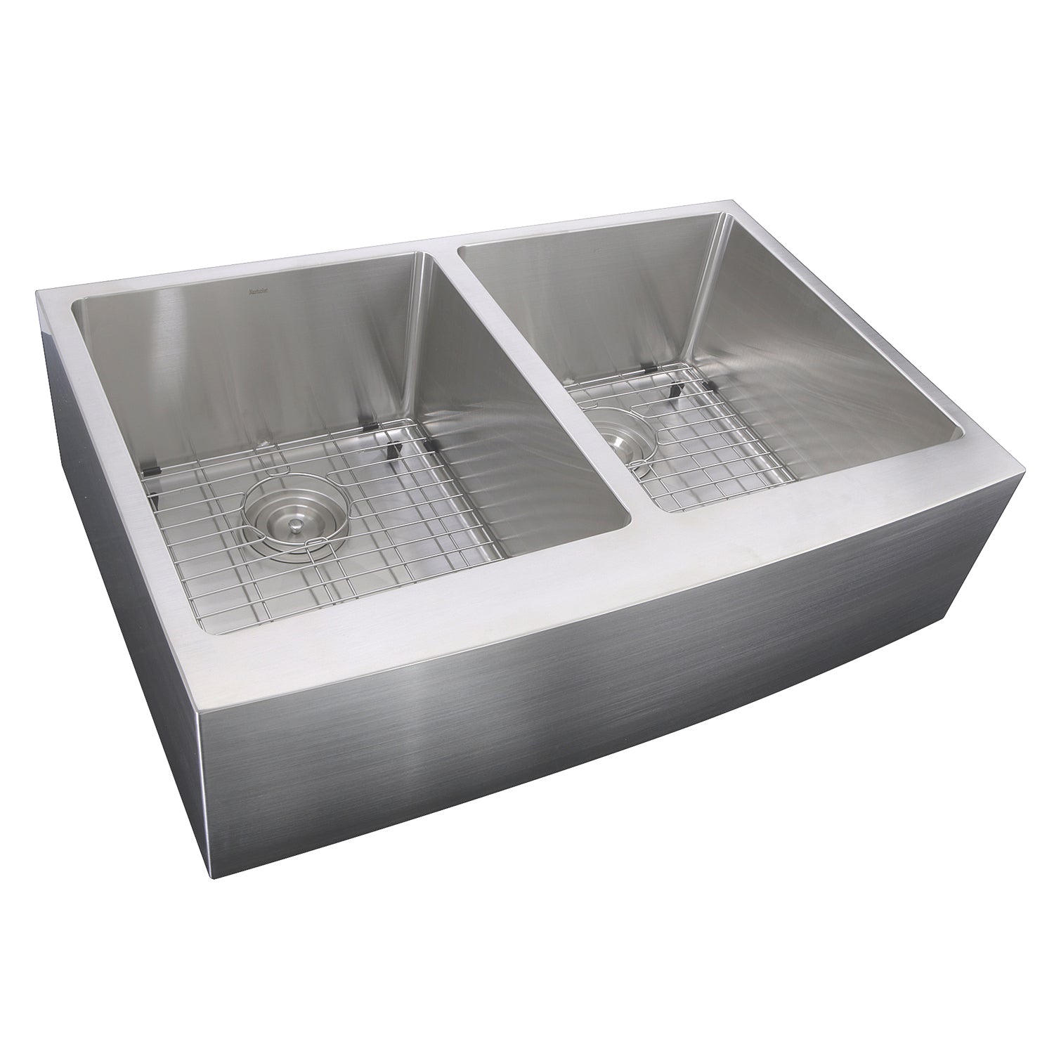 Nantucket Sinks 33" Double Bowl Farmhouse Apron Front Stainless Steel Kitchen Sink