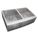 Nantucket Sinks 33" Double Bowl Farmhouse Apron Front Stainless Steel Kitchen Sink