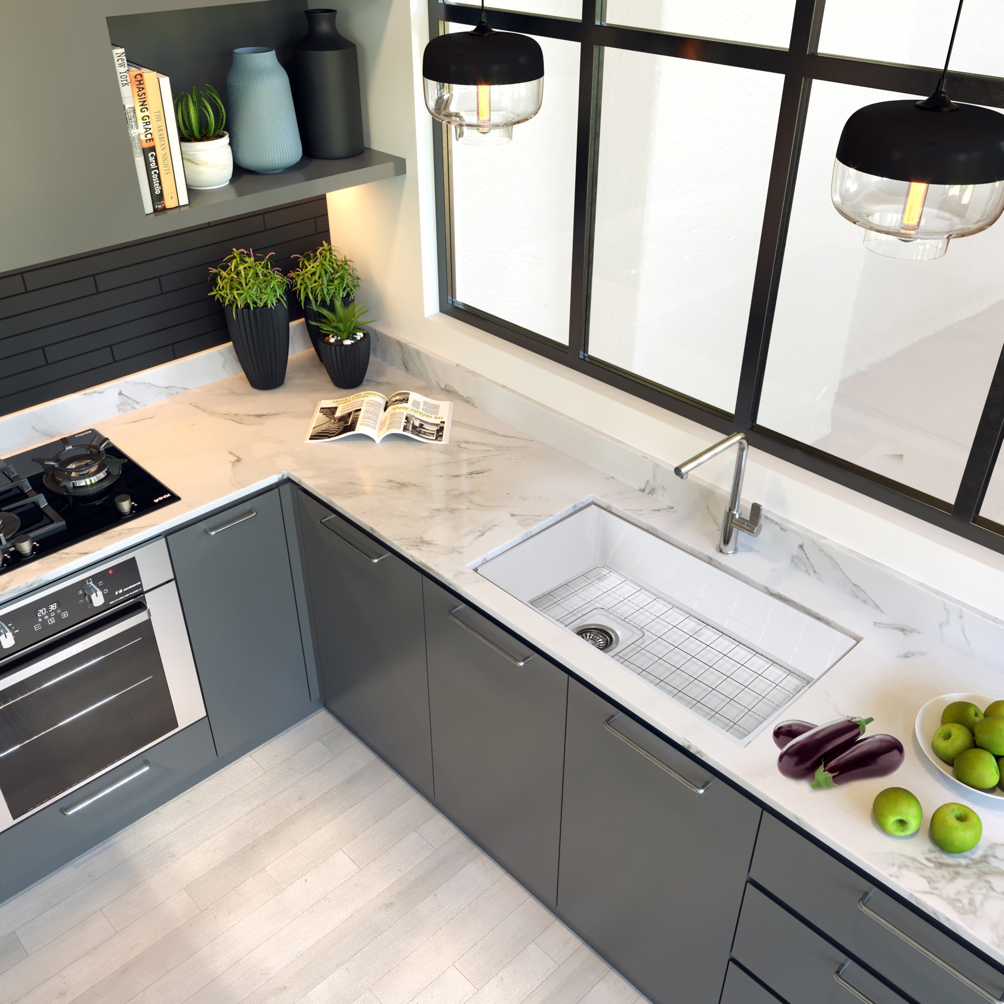 Nantucket Sinks 34" Undermount Fireclay Kitchen Sink