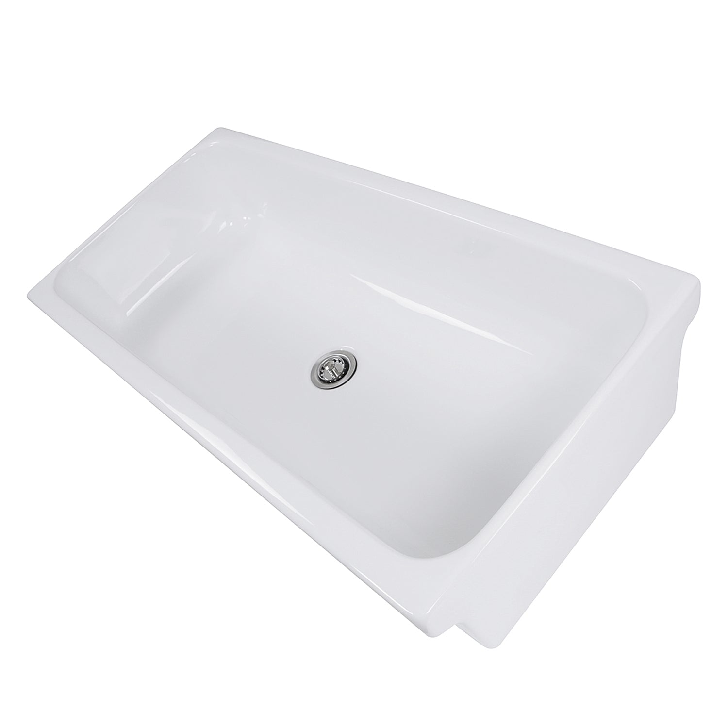 Nantucket Sinks 35.5-Inch Rectangular Italian Fireclay Vessel Sink