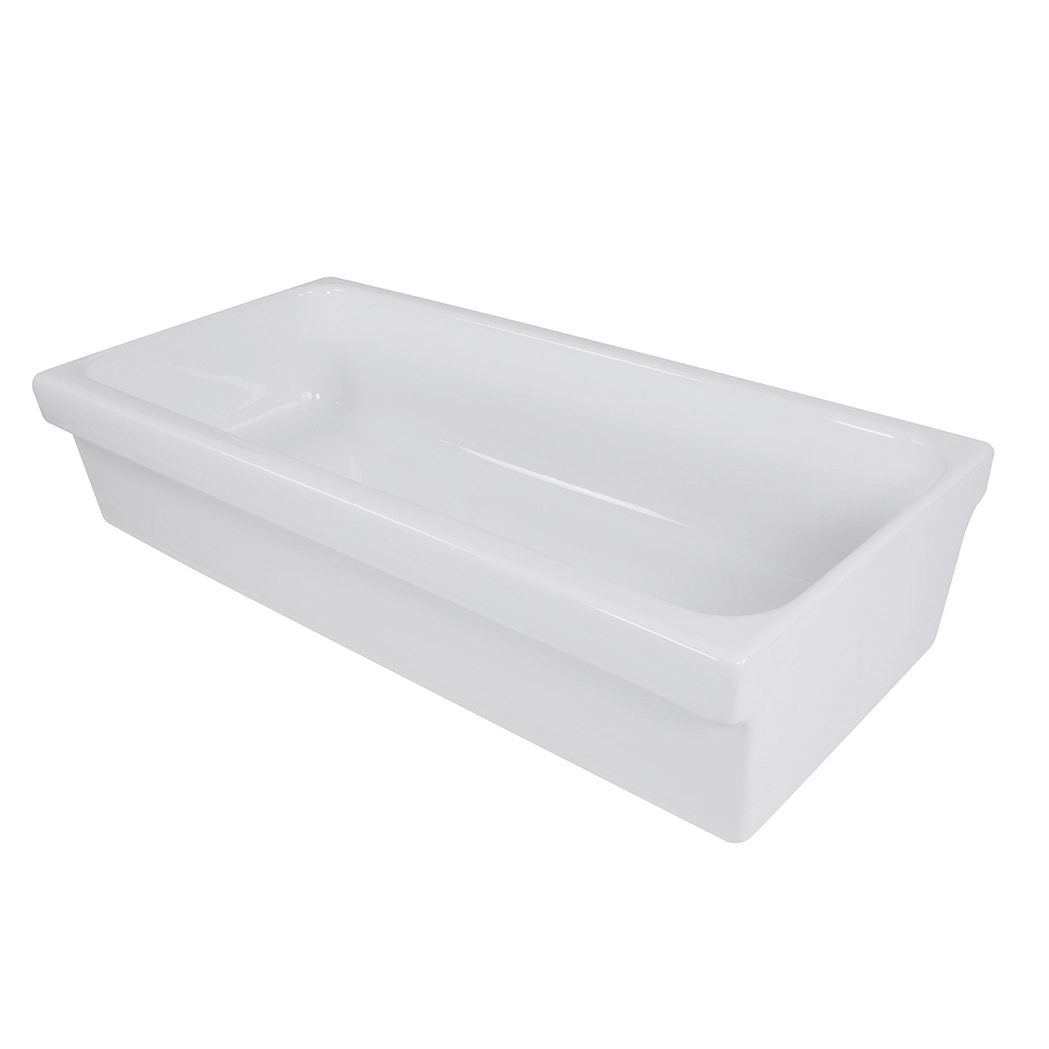 Nantucket Sinks 35.5-Inch Rectangular Italian Fireclay Vessel Sink
