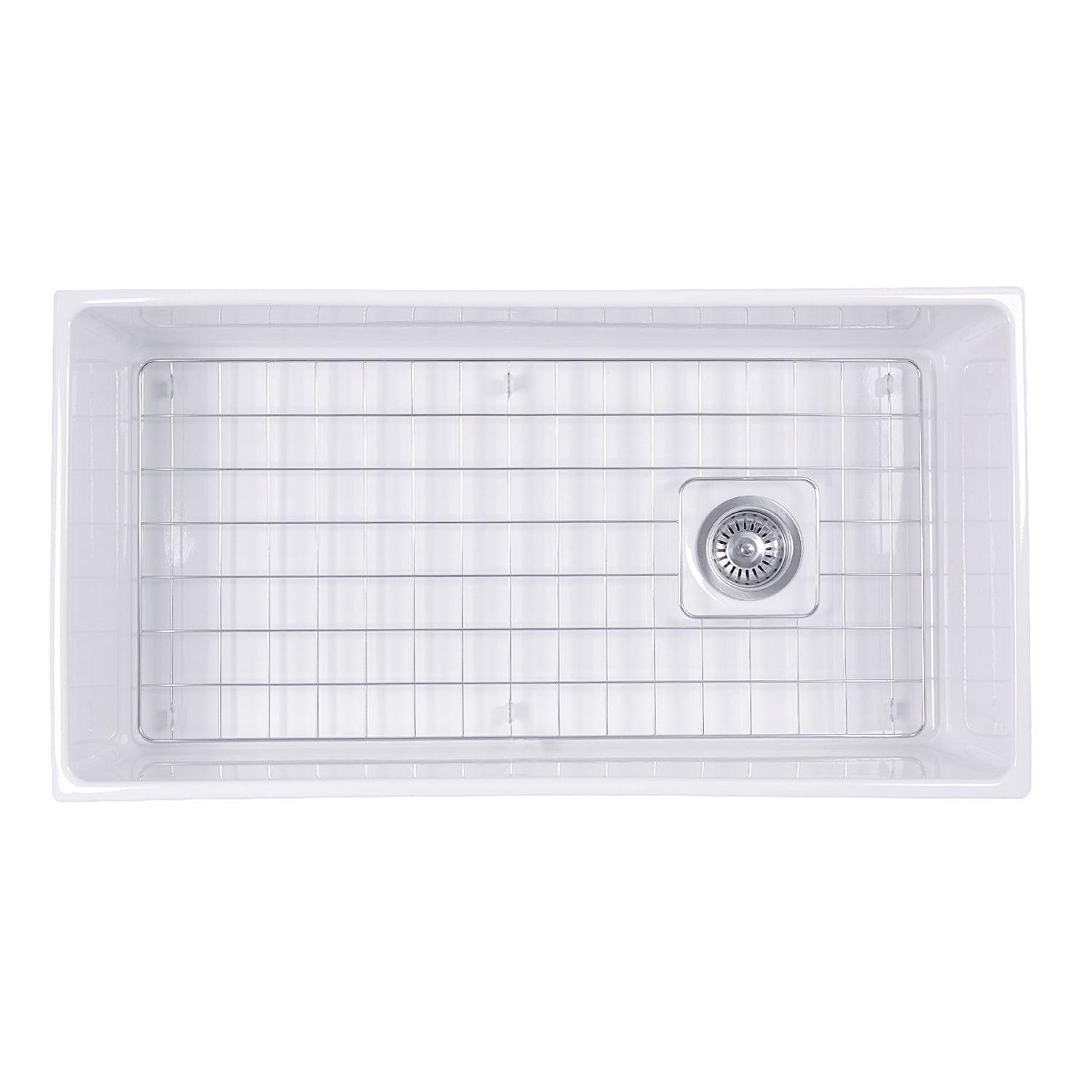 Nantucket Sinks 36" Farmhouse Fireclay Sink with Offset Drain and Grid