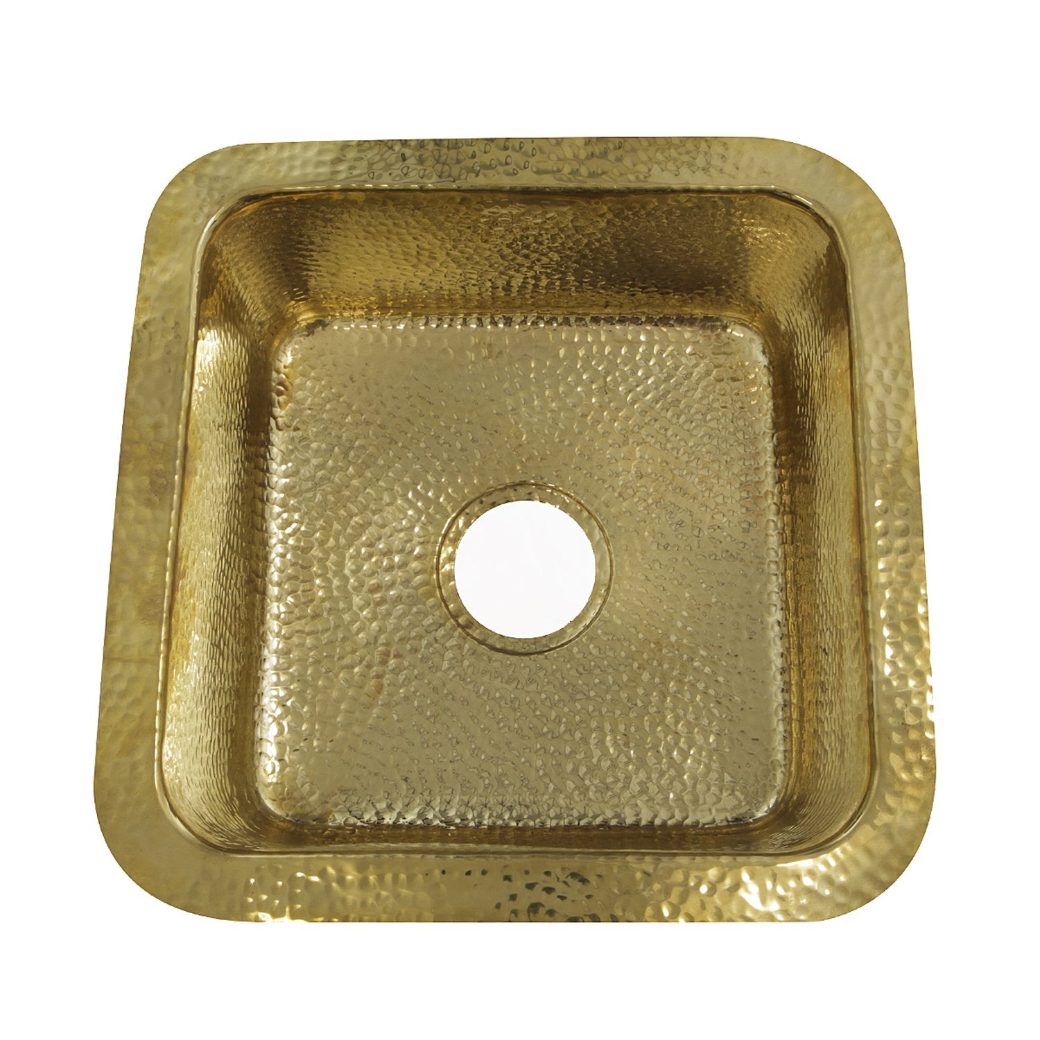 Nantucket Sinks Bright Hammered Brass 17" Undermount Bar Sink