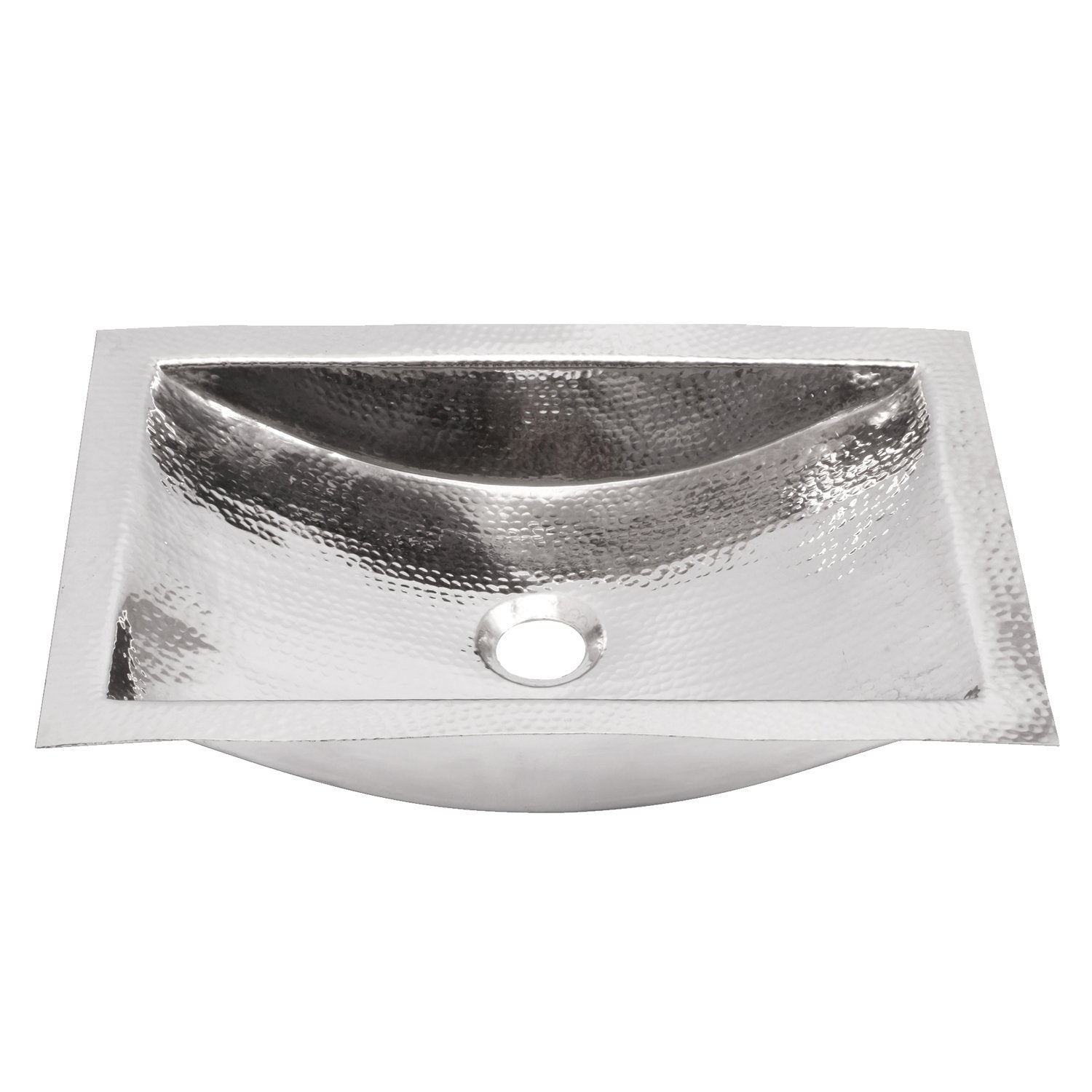 Nantucket Sinks Hand Hammered Stainless Steel Rectangle Undermount Bathroom Sink