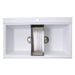 Nantucket Sinks Large Double Bowl Prep Station Topmount Granite Composite White