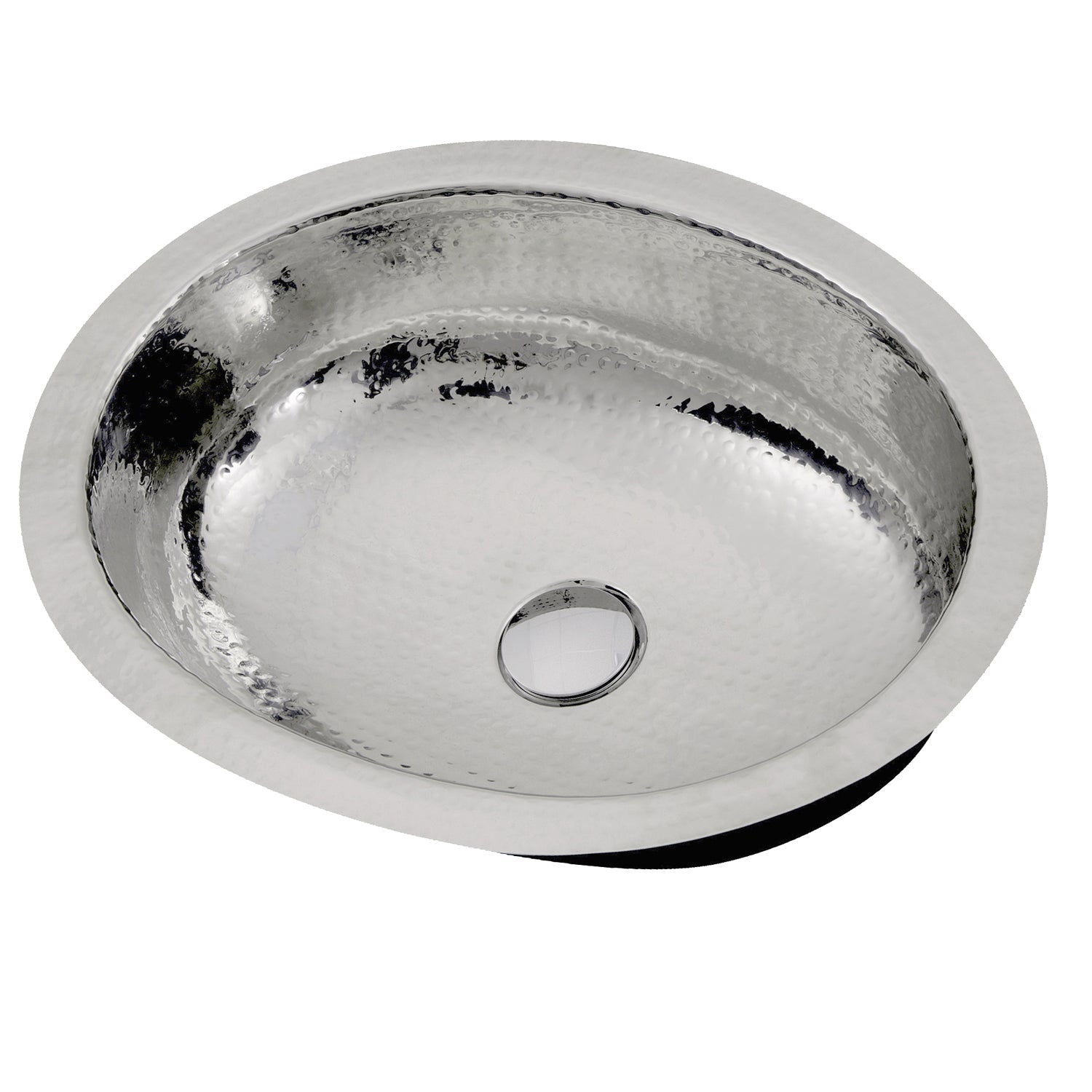 Nantucket Sinks OVS 17.75-Inch x 13.75-Inch Hand Hammered Stainless Steel Oval Undermount Bathroom Sink