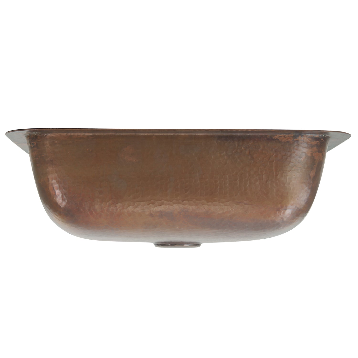 Nantucket Sinks REHC - 17-Inch x 14-Inch Hammered Copper Rectangle Undermount Bathroom Sink, 1.5-Inch Drain