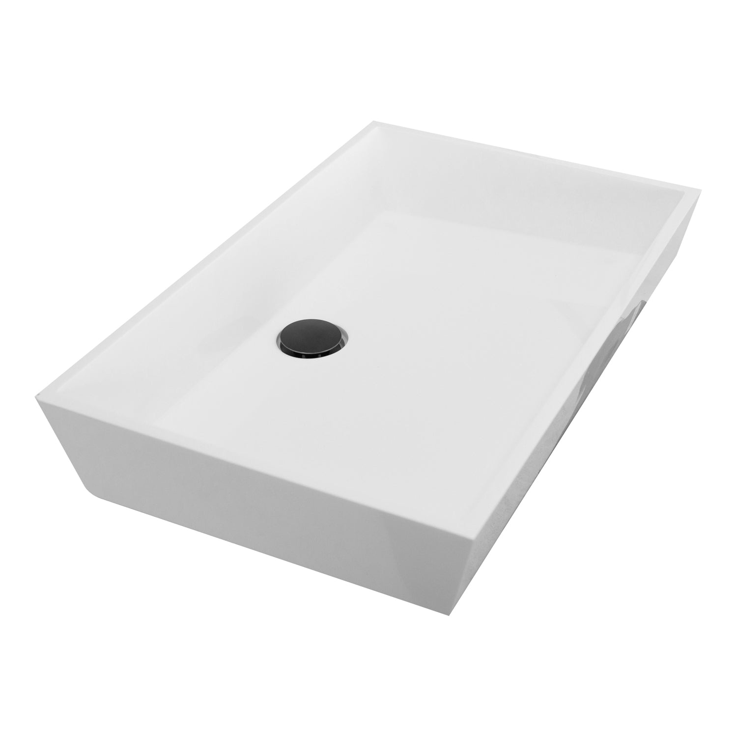 Nantucket Sinks Rectangle White Glacier Stone Sink NS-GSTR24