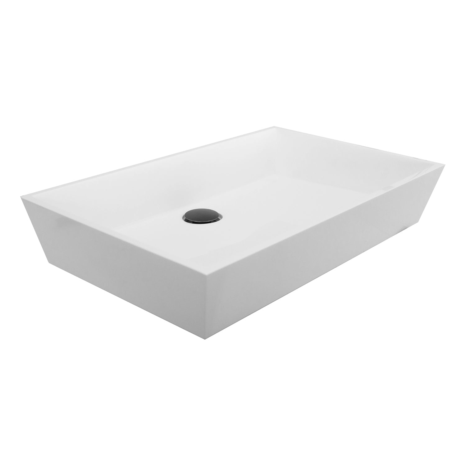 Nantucket Sinks Rectangle White Glacier Stone Sink NS-GSTR24