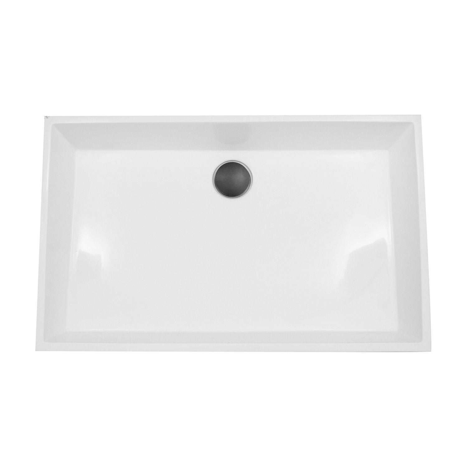 Nantucket Sinks Rectangle White Glacier Stone Sink NS-GSTR24