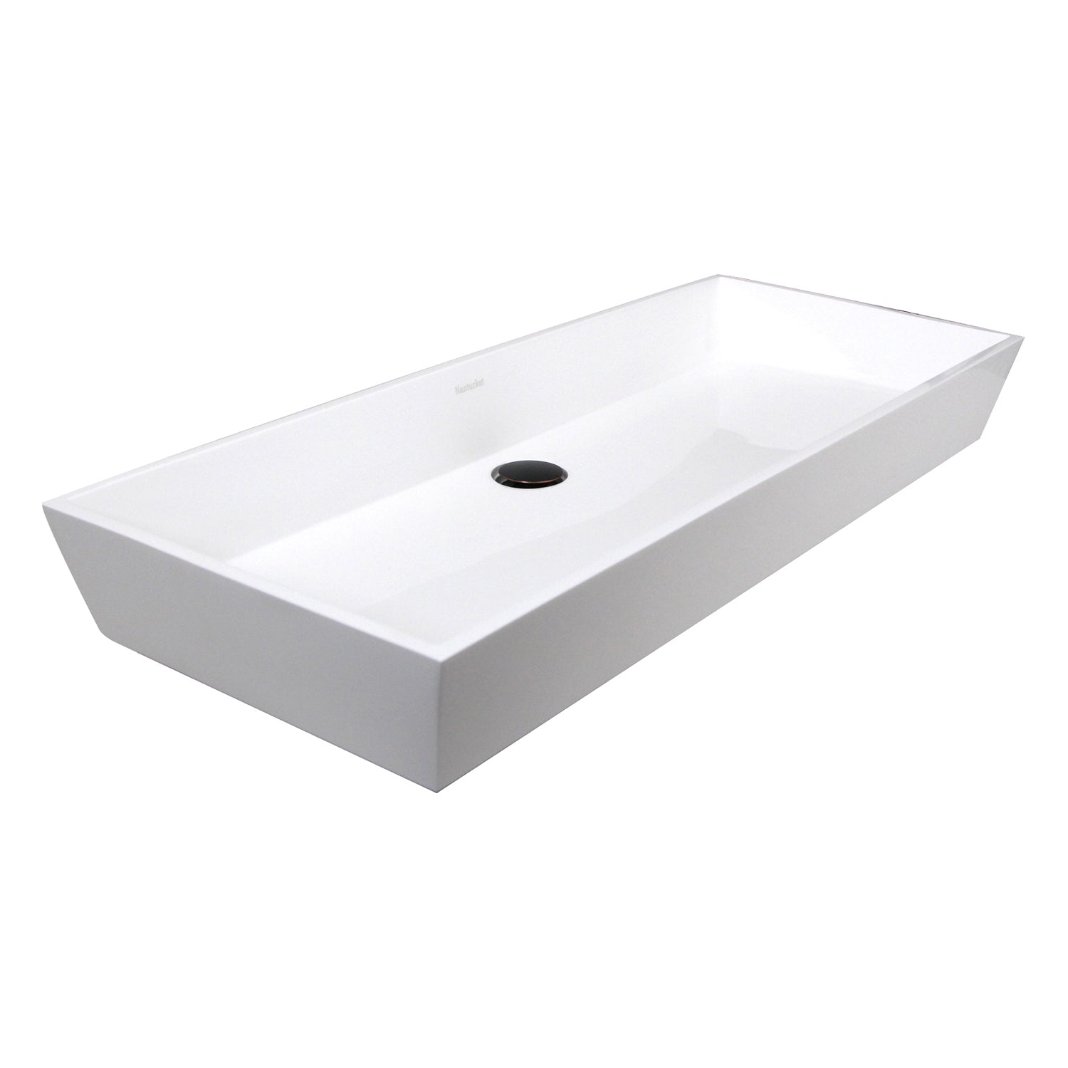 Nantucket Sinks Rectangle White Glacier Stone Sink NS-GSTR36