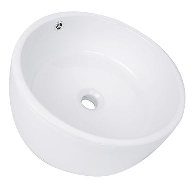 Nantucket Sinks Round White Vessel Sink with Overflow NSV213