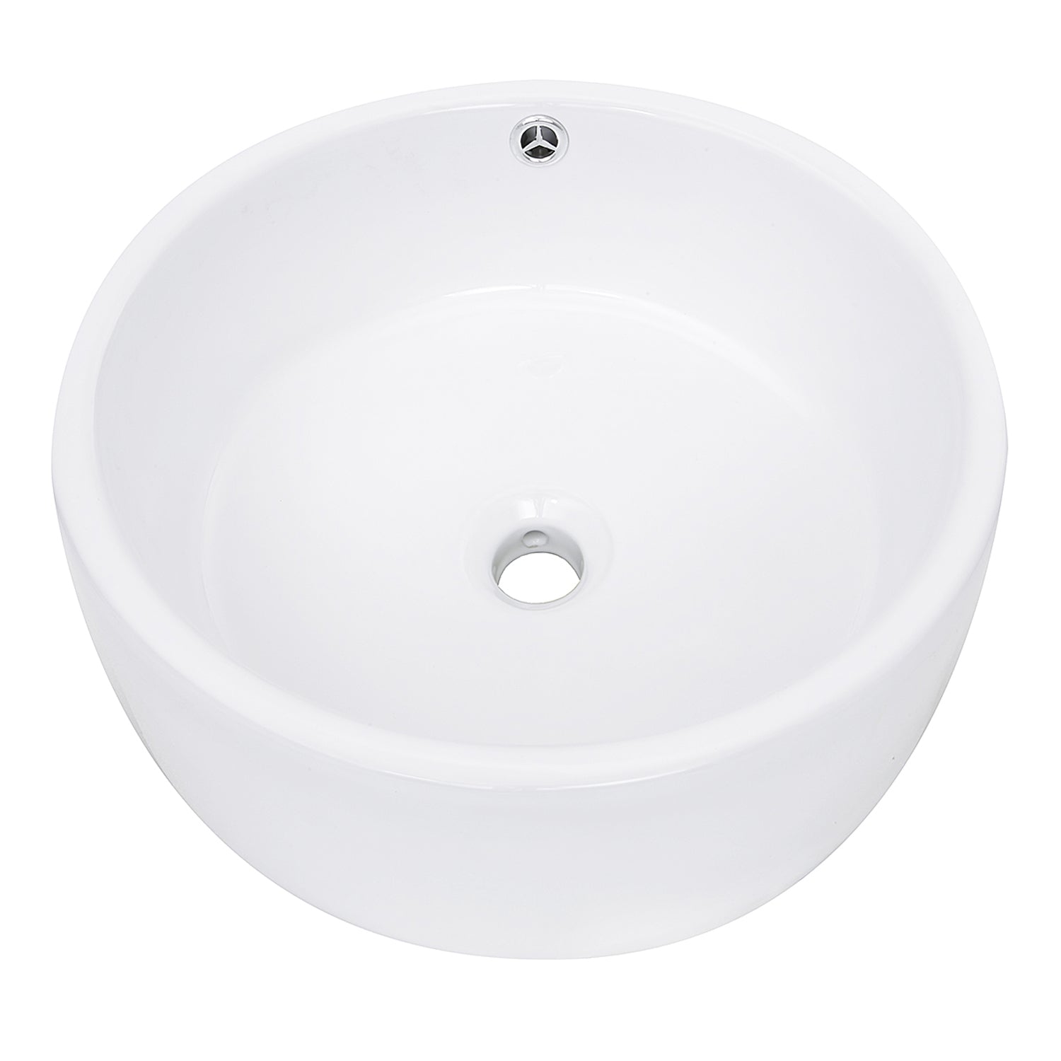 Nantucket Sinks Round White Vessel Sink with Overflow NSV213
