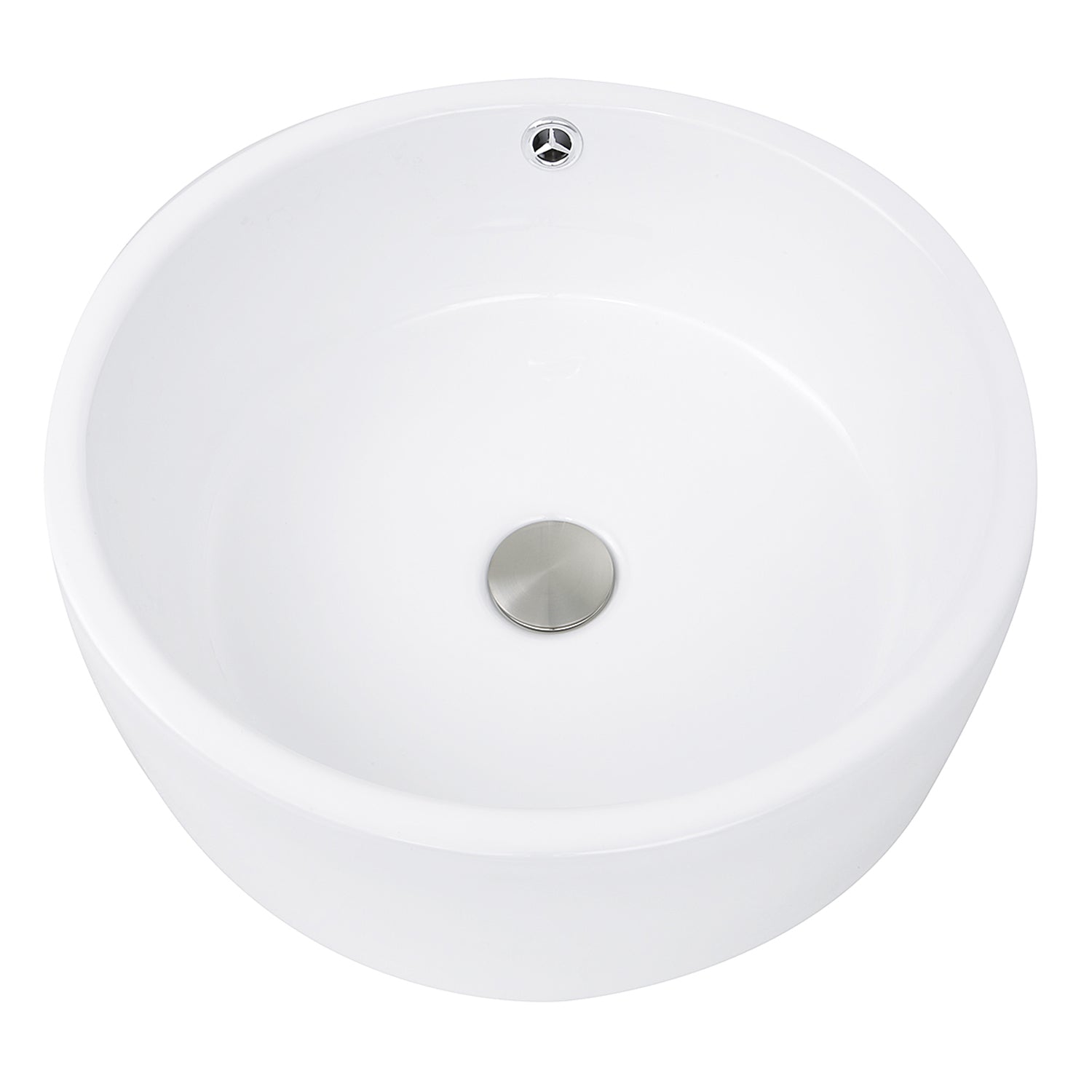Nantucket Sinks Round White Vessel Sink with Overflow NSV213