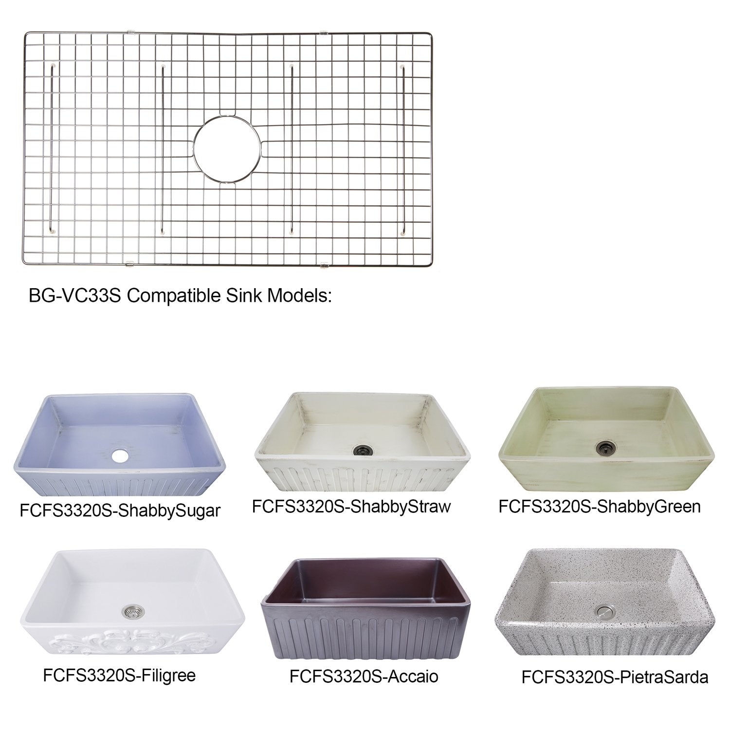 Nantucket Sinks Stainless Steel Bottom Grid BG-VC33S