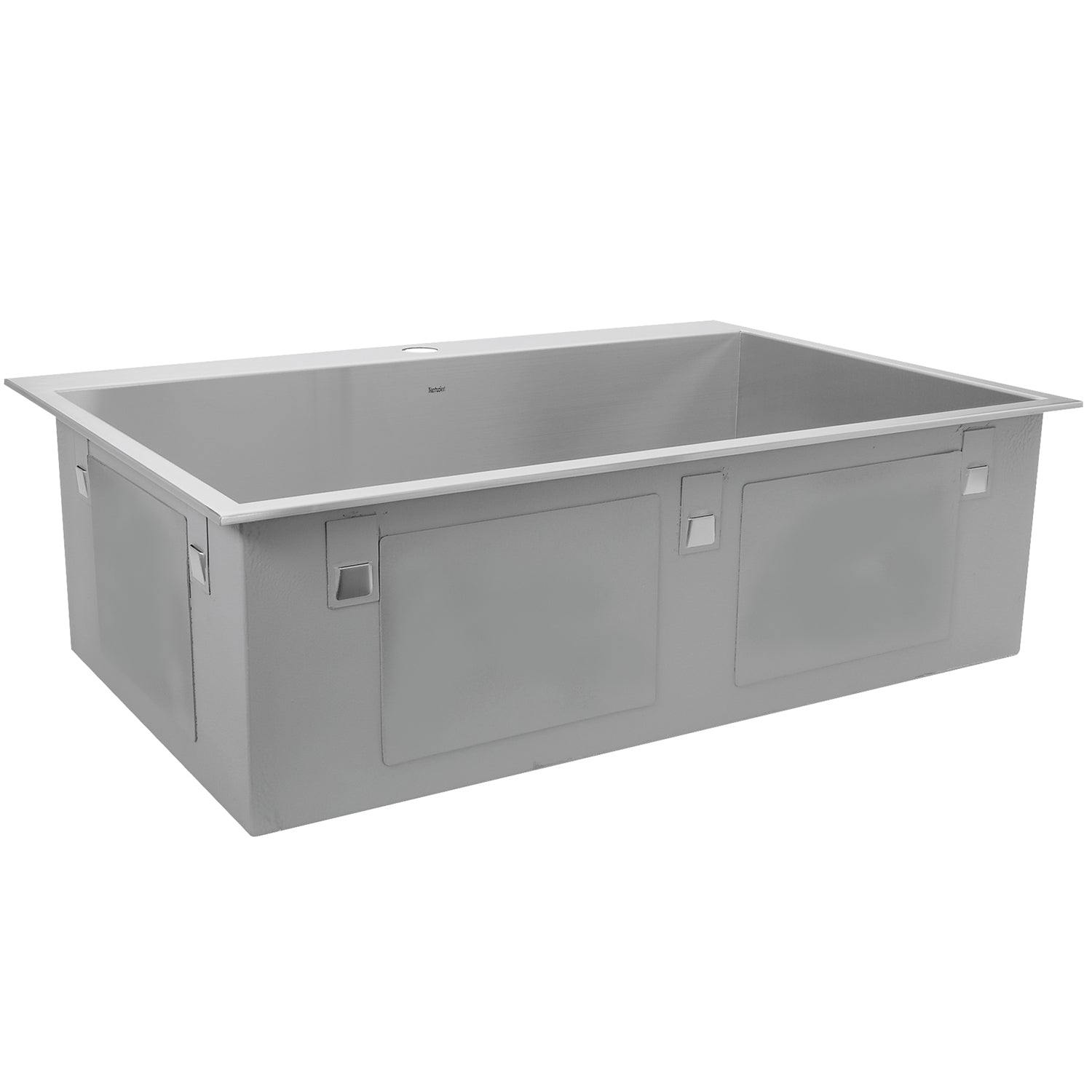 Nantucket Sinks ZR3322-S-16 - 33" Large Rectangle Single Bowl Zero Radius Stainless Steel Drop in Kitchen Sink, 16 Gauge -1 Hole