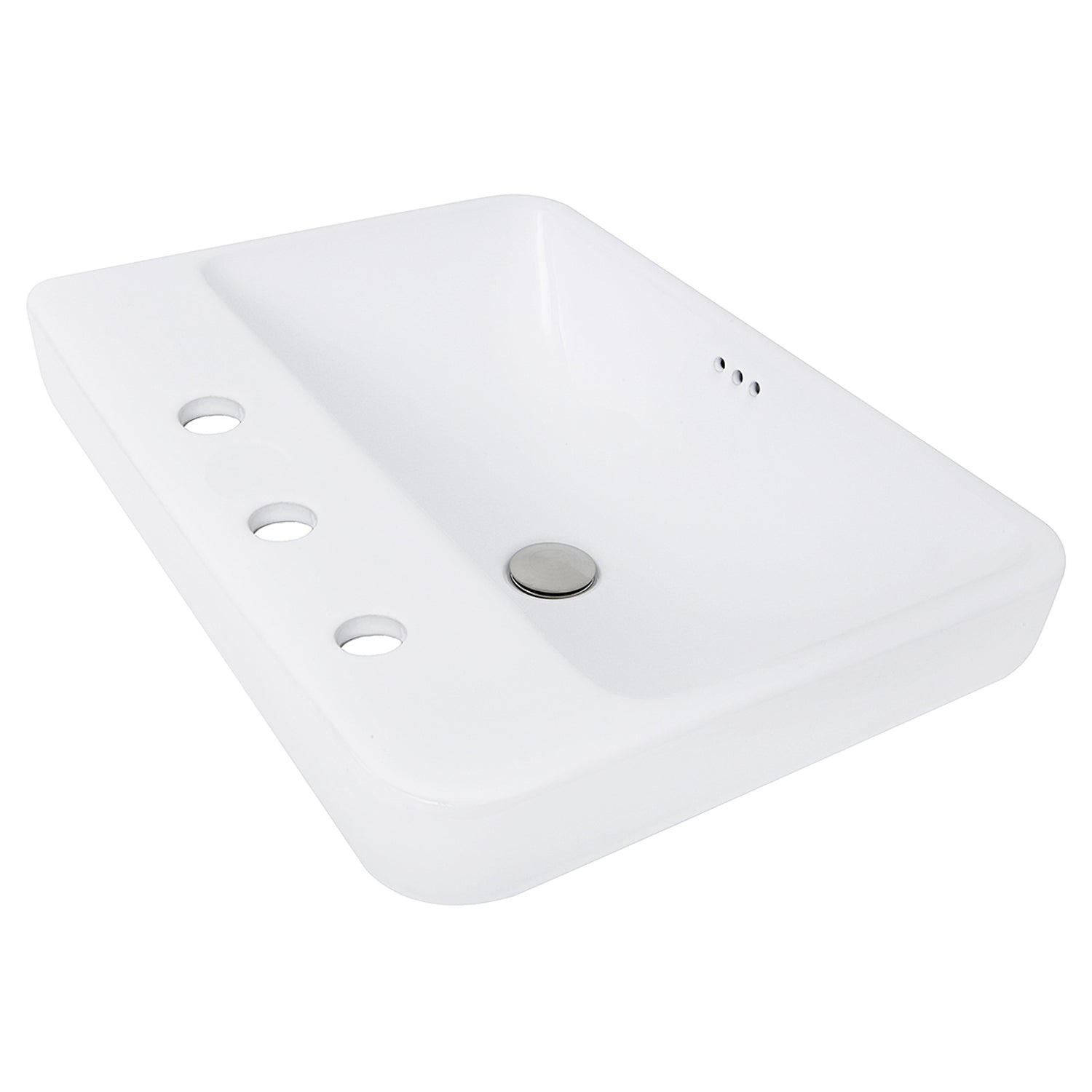 Nantucket Sinks 23-Inch 3-Hole Rectangular Drop-In Ceramic Vanity Sink DI-2317-R8 DirectSinks