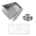 Nantucket Sinks EZApron33-5.5 RetroFit Single Bowl Undermount Stainless Steel Kitchen Sink with 5.5" Apron Front
