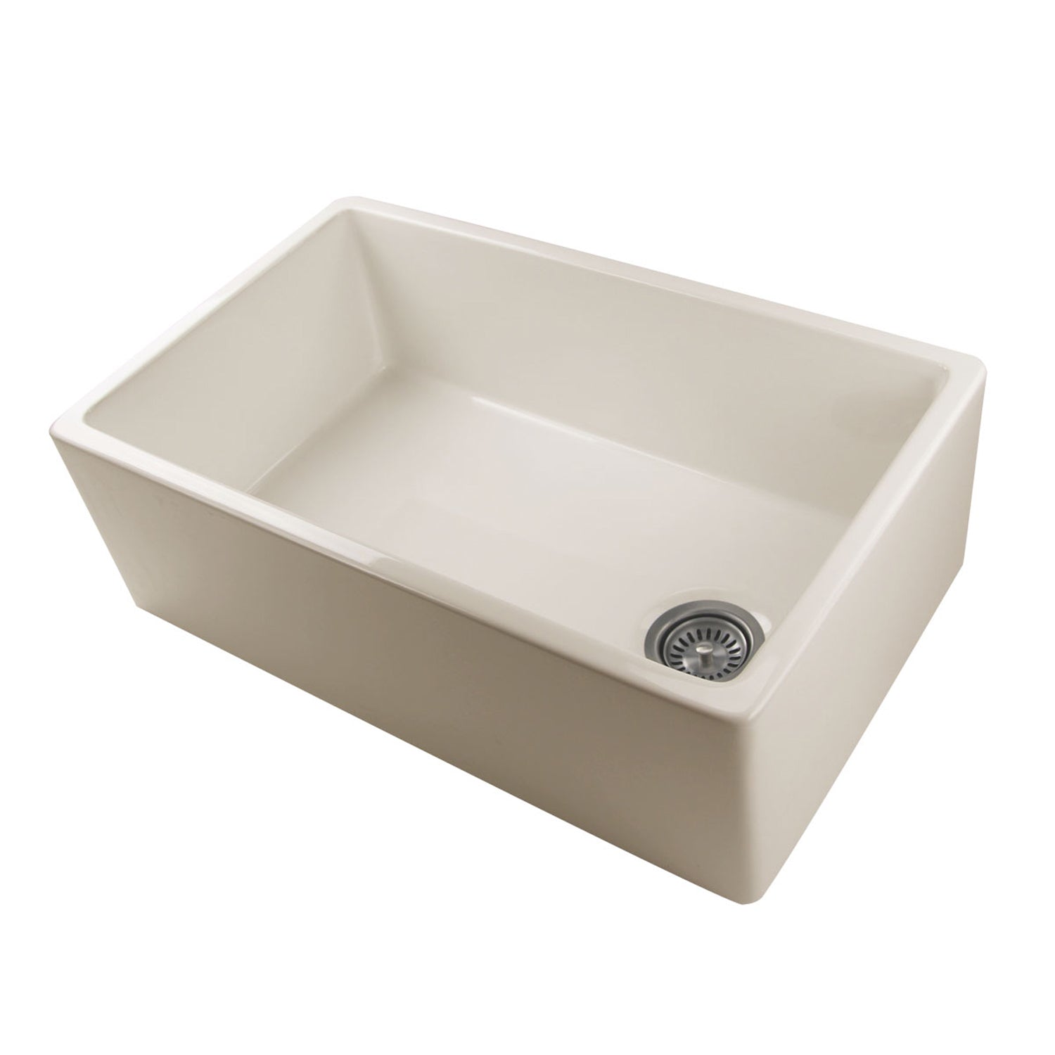 Nantucket Sinks 30" Fireclay Farmhouse Sink Offset Drain with Grid