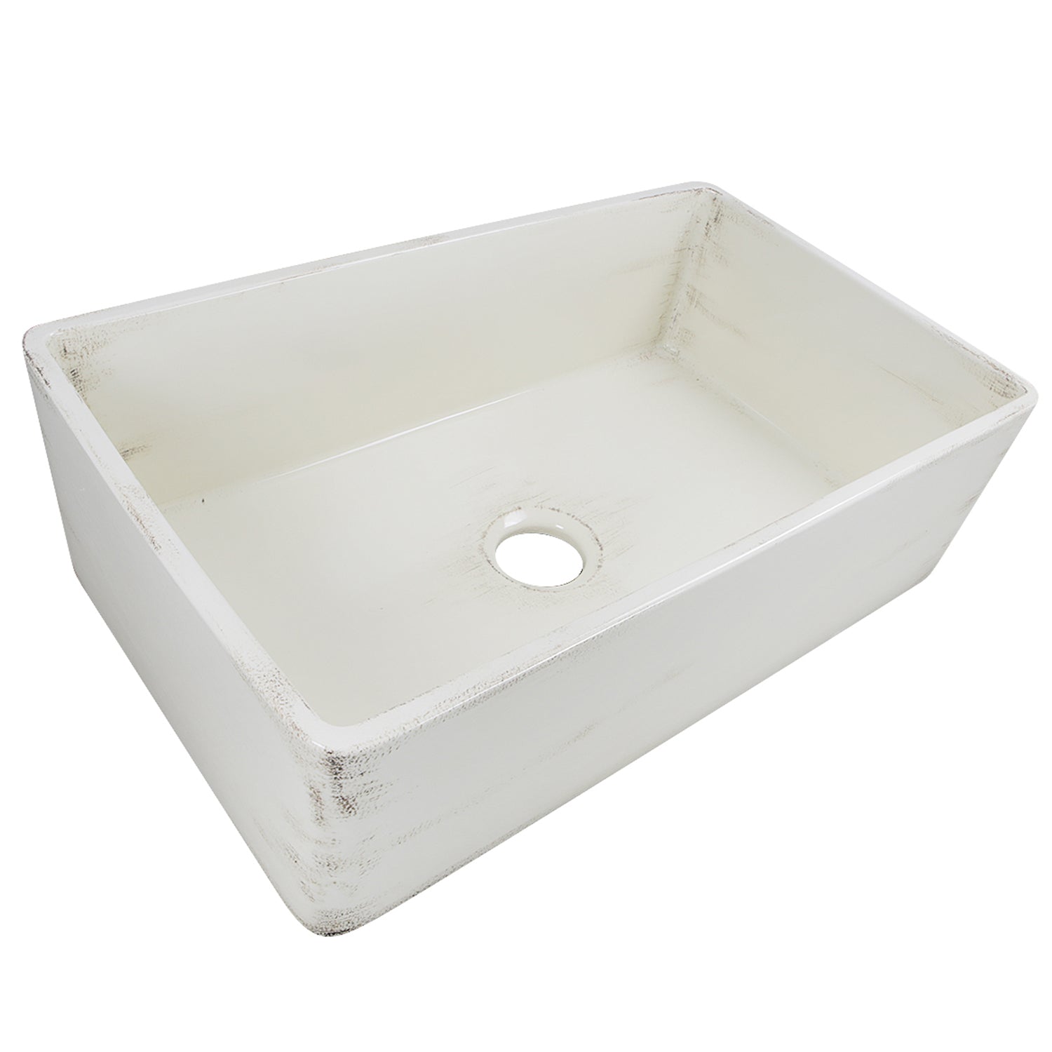 Nantucket Sinks 33" Farmhouse Fireclay Sink with Shabby Straw Finish