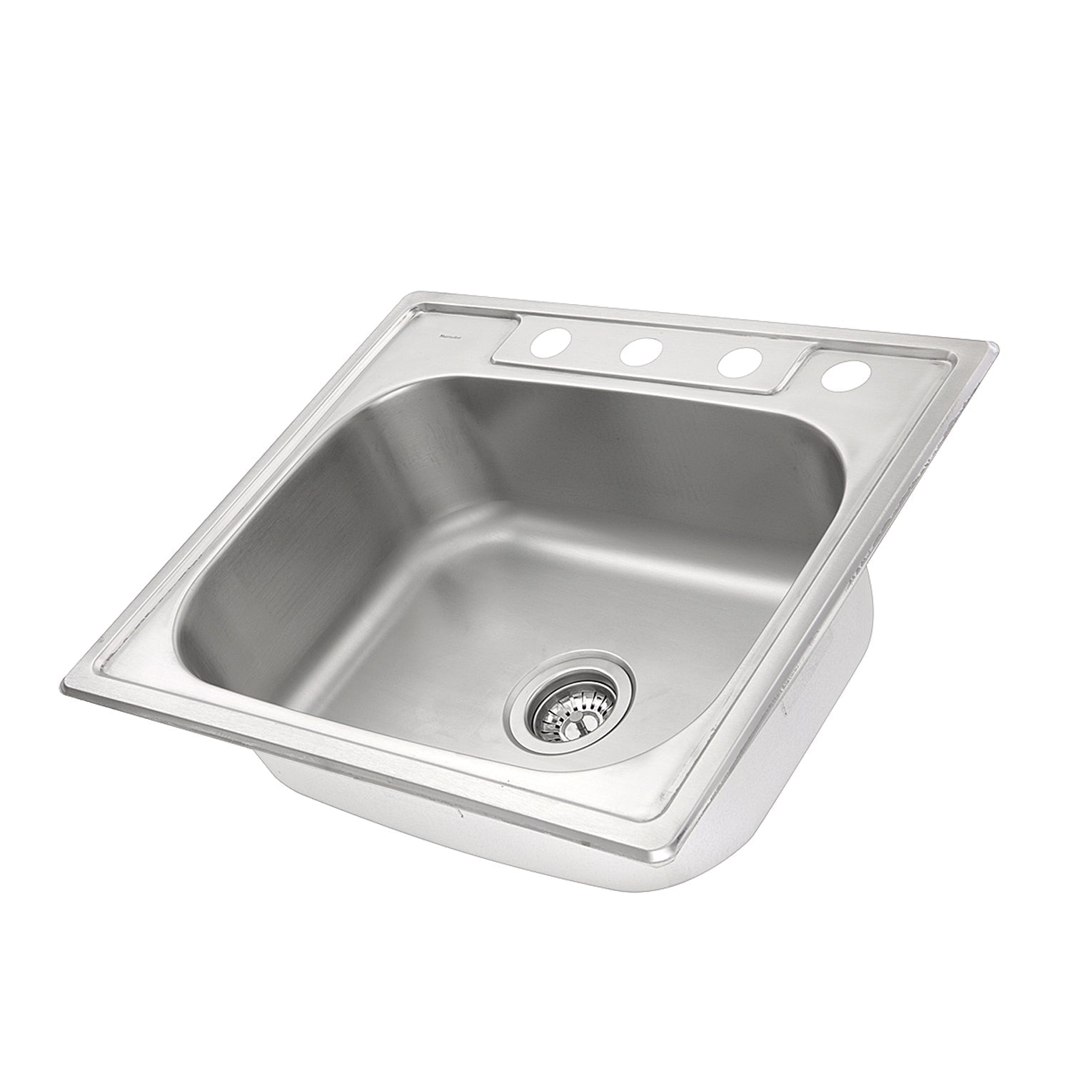 Nantucket Sinks NS2522-8 - 25" Small Rectangle Single Bowl Self Rimming Stainless Steel Drop in Kitchen Sink, 18 Gauge