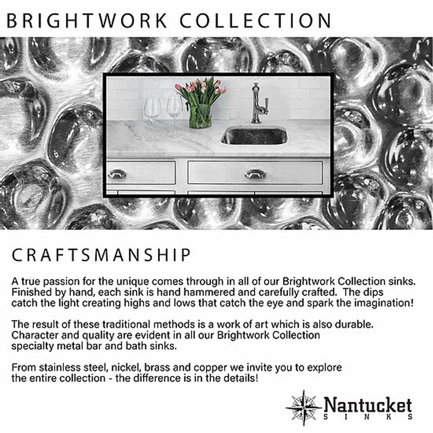 Nantucket Sinks OVS-OF 17.5-Inch x 13.75-Inch Hand Hammered Stainless Steel Oval Undermount Bathroom Sink with Overflow DirectSinks
