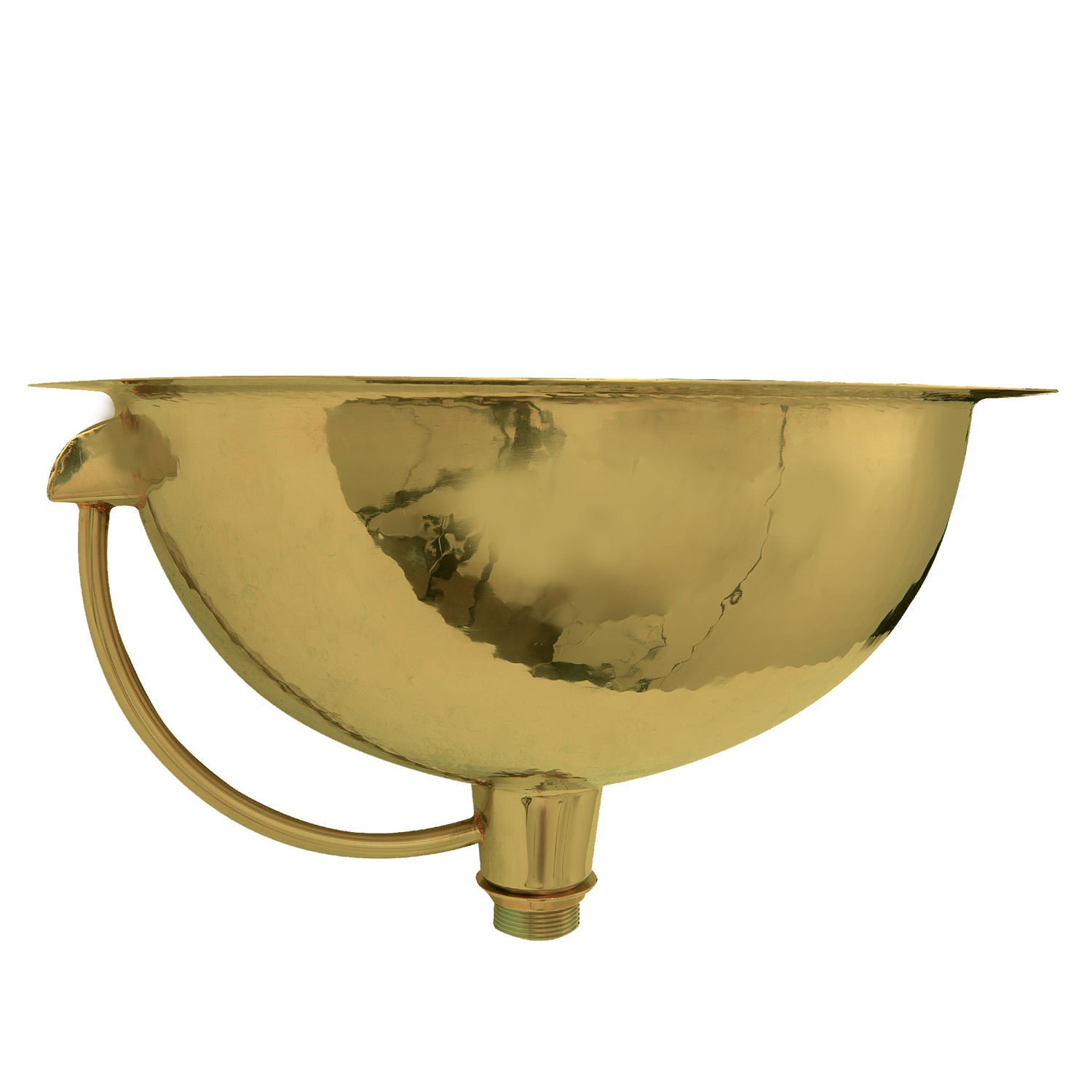 Nantucket Sinks RLB - 16.5-Inch Hammered Brass Round Undermount Bathroom  Sink with Overflow
